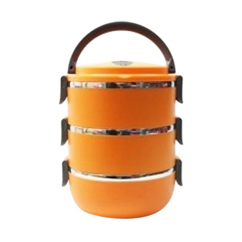 aiueo eco lunch box stainless steel rantang 3 susun orange|Rantang makanan Eco Lunch Box Stainless Steel Rantang 3 .